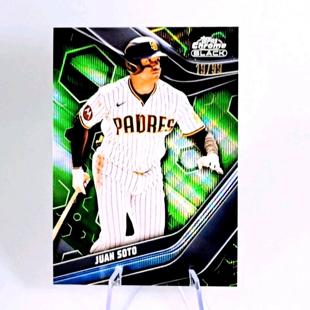 2023 Topps Chrome Black Juan Soto 64 Green Wave Refractor /99 New York Mets